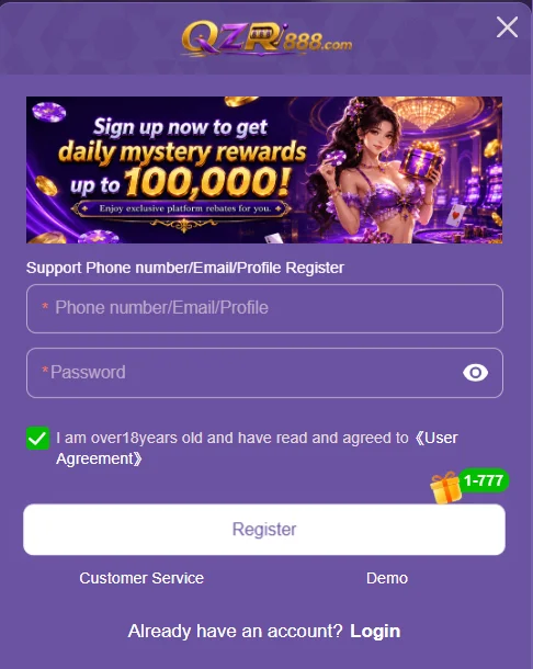 how to register QZR888